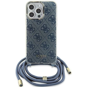 Etui Guess GUHCP15SHC4SEB Apple iPhone 15 / 14 hardcase Crossbody Cord 4G Print niebieski/blue