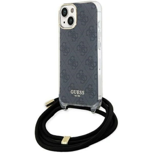 Etui Guess GUHCP15SHC4SEK Apple iPhone 15 / 14 hardcase Crossbody Cord 4G Print czarny/black