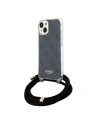 Etui Guess GUHCP15SHC4SEK Apple iPhone 15 / 14 hardcase Crossbody Cord 4G Print negru/black