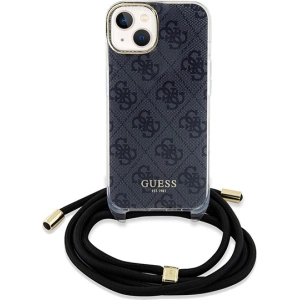 Etui Guess GUHCP15SHC4SEK Apple iPhone 15 / 14 hardcase Crossbody Cord 4G Print czarny/black