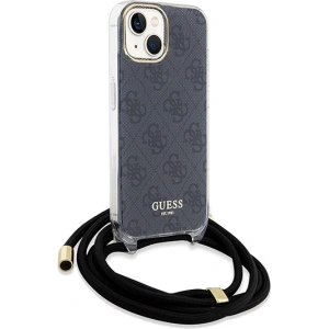 Etui Guess GUHCP15SHC4SEK Apple iPhone 15 / 14 hardcase Crossbody Cord 4G Print czarny/black