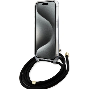 Etui Guess GUHCP15SHC4SEK Apple iPhone 15 / 14 hardcase Crossbody Cord 4G Print czarny/black