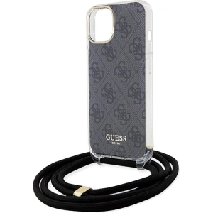 Etui Guess GUHCP15SHC4SEK Apple iPhone 15 / 14 hardcase Crossbody Cord 4G Print czarny/black