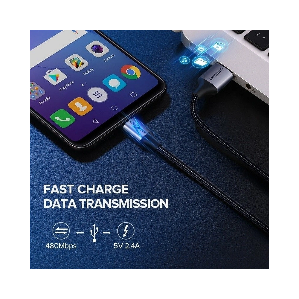 Hurtownia GSM - Kabel micro USB UGREEN QC 3.0 2.4A 1m (biały) - UGR061WHT - {ean13} - Hurt