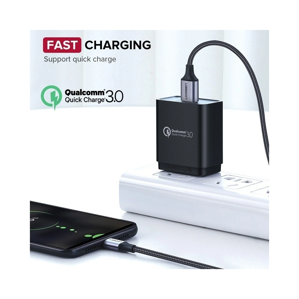 Hurtownia GSM - Kabel micro USB UGREEN QC 3.0 2.4A 1m (biały) - UGR061WHT - {ean13} - Hurt
