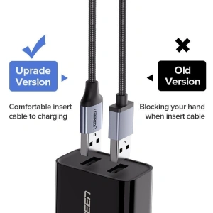 Cablul micro USB UGREEN QC 3.0 2.4A 1m (alb)