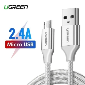 Kabel micro USB UGREEN QC 3.0 2.4A 1.5m (biały)
