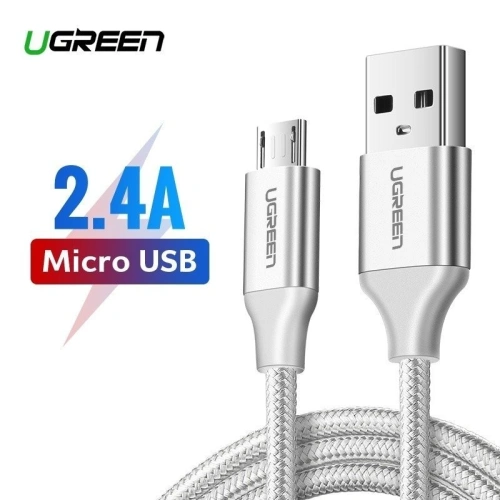 Kabel micro USB UGREEN QC 3.0 2.4A 1.5m (biały)