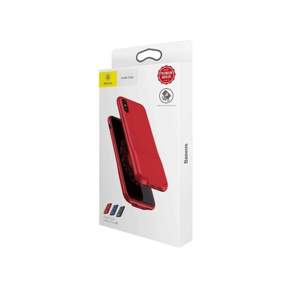 Hurtownia GSM - Etui z adapterem audio Baseus Audio Case do iPhone X (czerwone) - BSU523RED - {ean13} - Hurt