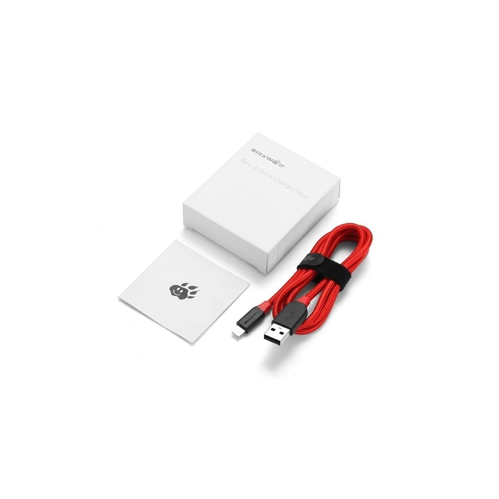 Hurtownia GSM - Kabel Lightning AmpCore Turbo BlitzWolf BW-MF8 1,8m, czerwony - BLZ070RED - {ean13} - Hurt