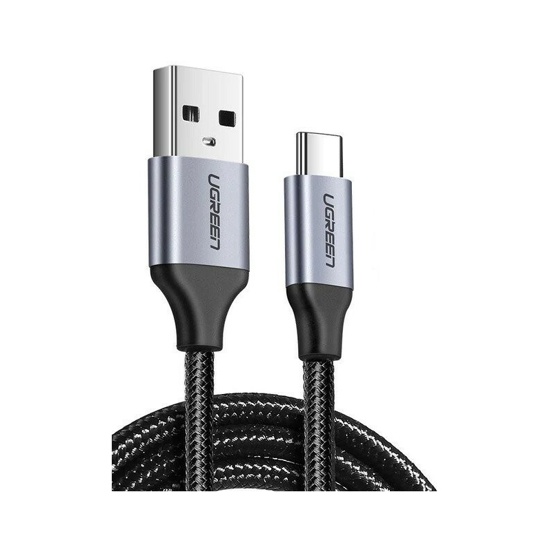 Ugreen Distributor - 6957303861255 - UGR066BLK - Nickel plated USB-C QC3.0 Cable UGREEN 0,5m with aluminium plug Black - B2B homescreen
