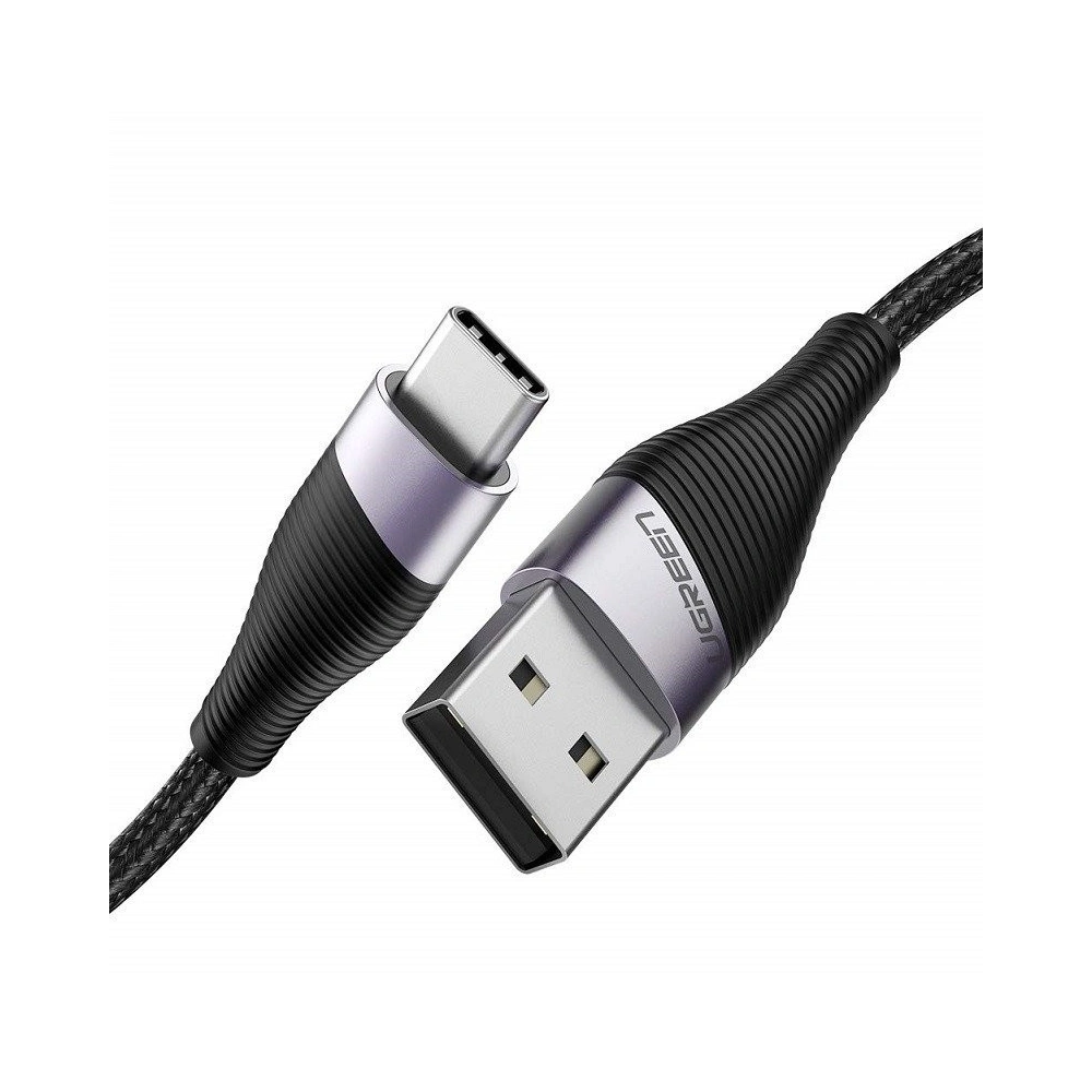 Hurtownia GSM - Niklowany kabel USB-C QC3.0 UGREEN 0.5m z aluminiową wtyczką (czarny) - UGR067BLK - {ean13} - Hurt