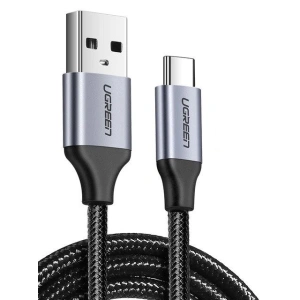 Niklowany kabel USB-C QC3.0 UGREEN 2m z aluminiową wtyczką czarny