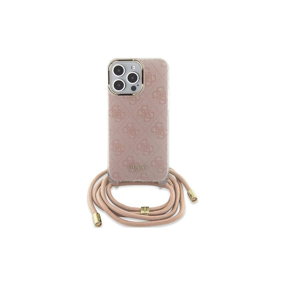 Hurtownia GSM - Etui Guess GUHCP15SHC4SEP Apple iPhone 15 / 14 kemény tok Crossbody Cord 4G Print rózsaszín/pink - GUE3093 - {ean13} - Hurt