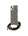 Etui Guess GUHCP15SHC4SEW Apple iPhone 15 / 14 hardcase Crossbody Cord 4G Print maroniu/brown