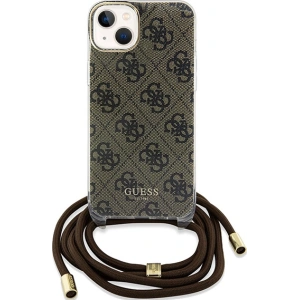 Etui Guess GUHCP15SHC4SEW Apple iPhone 15 / 14 hardcase Crossbody Cord 4G Print brązowy/brown
