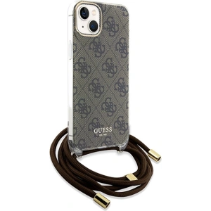 Etui Guess GUHCP15SHC4SEW Apple iPhone 15 / 14 hardcase Crossbody Cord 4G Print brązowy/brown