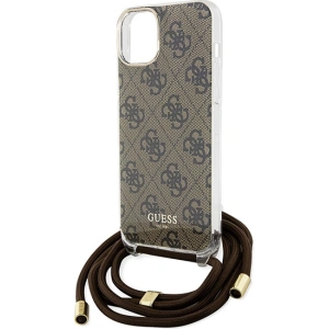 Etui Guess GUHCP15SHC4SEW Apple iPhone 15 / 14 hardcase Crossbody Cord 4G Print brązowy/brown