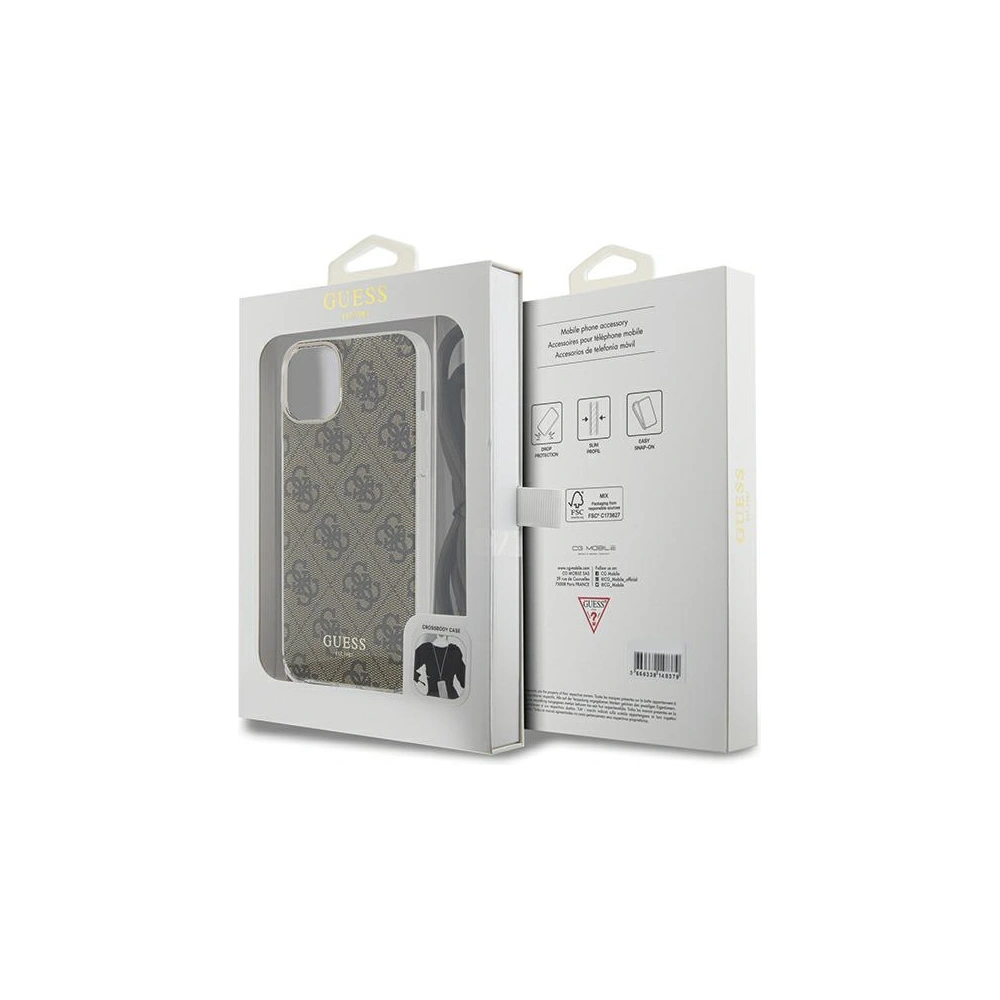 Hurtownia GSM - Etui Guess GUHCP15SHC4SEW Apple iPhone 15 / 14 hardcase Crossbody Cord 4G Print hnědý/brown - GUE3094 - {ean13} - Hurt