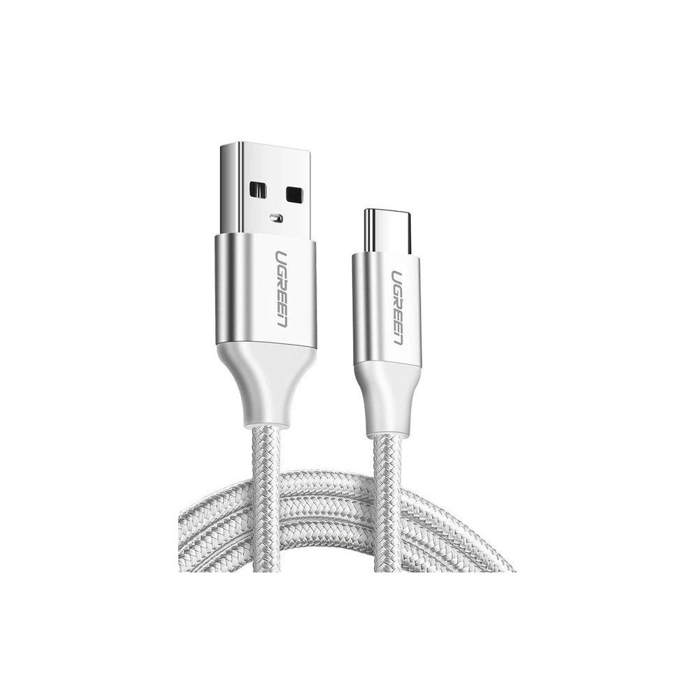 Hurtownia GSM - Niklowany kabel USB-C QC3.0 UGREEN 1,5m z aluminiową wtyczką biały - UGR072WHT - {ean13} - Hurt