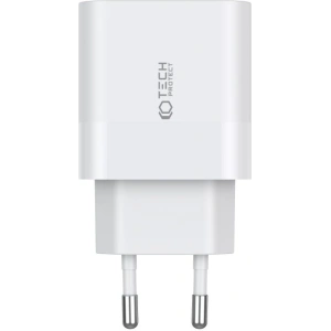 Hurtownia GSM - Síťová nabíječka Tech-Protect C20W Network Charger 2xUSB-C, PD, 20W + kabel USB-C / USB-C 100cm Bílá - THP2455 - {ean13} - Hurt