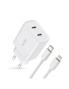 Hurtownia GSM - Netzteil Tech-Protect C20W Netzladegerät 2xUSB-C, PD, 20W + USB-C / Lightning Kabel 100cm Weiß - THP2456 - {ean13} - Hurt