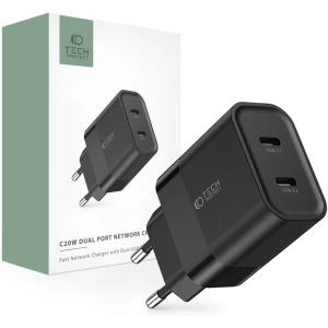 Wholesale Tech-Protect C20W Network Charger 2xUSB-C, PD, 20W Black - THP2460 - {ean13} - Hurt
