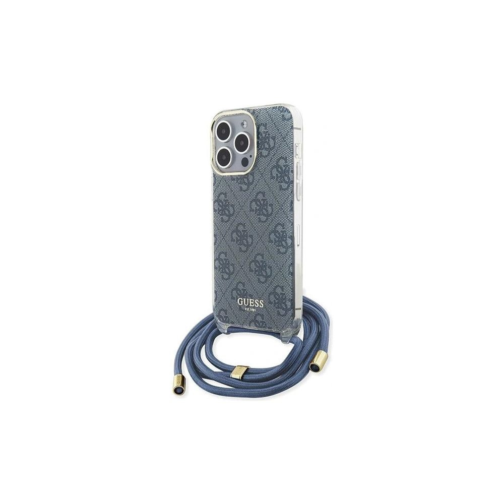 Hurtownia GSM - Etui Guess GUHCP15XHC4SEB Apple iPhone 15 Pro Max hardcase Crossbody Cord 4G Print modrý/blue - GUE3096 - {ean13} - Hurt