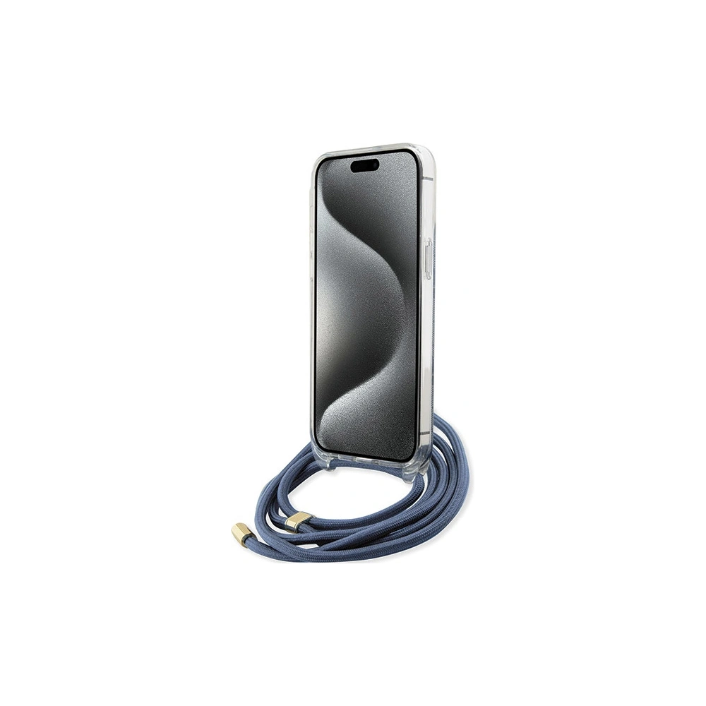 Wholesale Guess GUHCP15XHC4SEB Apple iPhone 15 Pro Max hardcase Crossbody Cord 4G Print blue - GUE3096 - {ean13} - Hurt