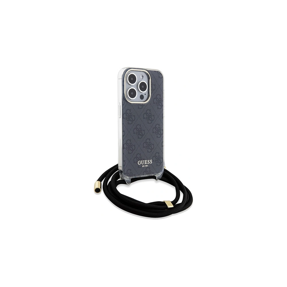 Wholesale Guess GUHCP15XHC4SEK Apple iPhone 15 Pro Max hardcase Crossbody Cord 4G Print black - GUE3097 - {ean13} - Hurt