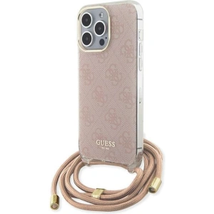 Wholesale Guess GUHCP15XHC4SEP Apple iPhone 15 Pro Max hardcase Crossbody Cord 4G Print pink - GUE3098 - {ean13} - Hurt