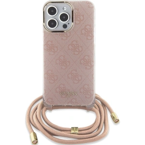 Wholesale Guess GUHCP15XHC4SEP Apple iPhone 15 Pro Max hardcase Crossbody Cord 4G Print pink - GUE3098 - {ean13} - Hurt