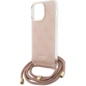 Wholesale Guess GUHCP15XHC4SEP Apple iPhone 15 Pro Max hardcase Crossbody Cord 4G Print pink - GUE3098 - {ean13} - Hurt