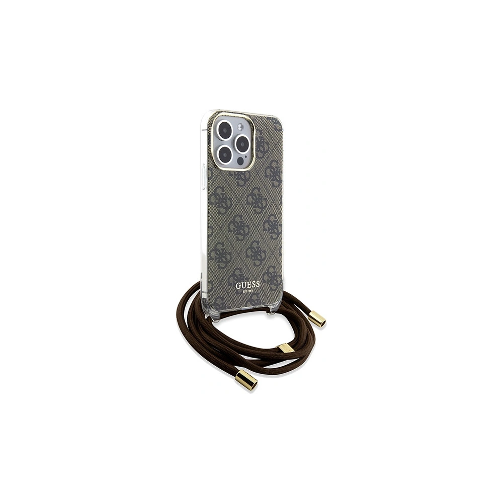 Hurtownia GSM - Etui Guess GUHCP15XHC4SEW Apple iPhone 15 Pro Max hardcase Crossbody Cord 4G Print hnědý/brown - GUE3099 - {ean13} - Hurt