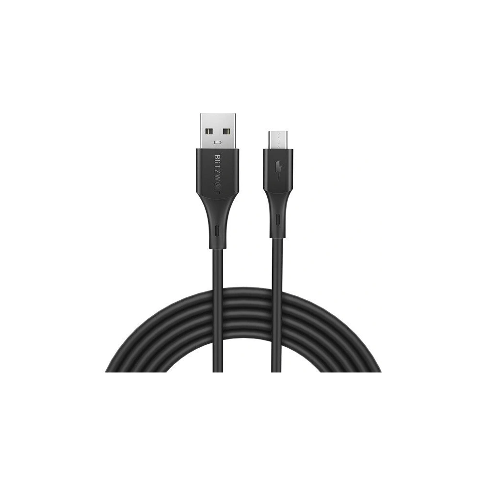 Hurtownia GSM - Kabel Micro USB BlitzWolf BW-MC14 2A 1,8m (czarny) - BLZ073BLK - {ean13} - Hurt