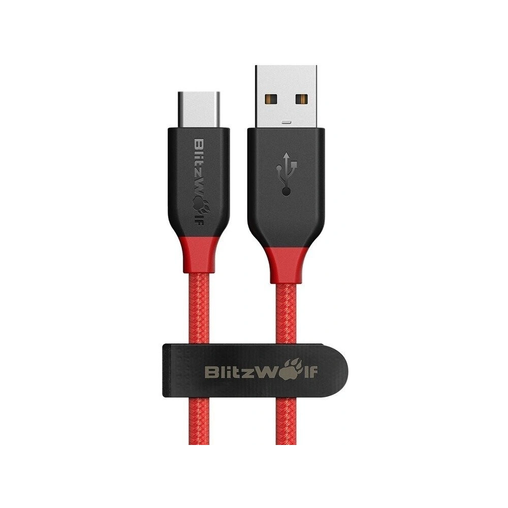 Hurtownia GSM - Kabel USB 2.0 typu C AmpCore Kevlar BlitzWolf BW-TC5 1m, czerwony - BLZ075RED - {ean13} - Hurt
