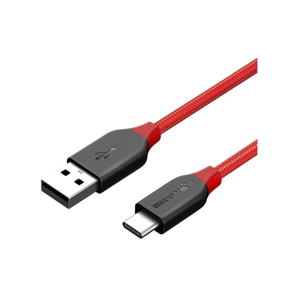 Hurtownia GSM - Kabel USB 2.0 typu C AmpCore Kevlar BlitzWolf BW-TC5 1m, czerwony - BLZ075RED - {ean13} - Hurt