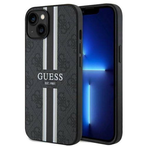 Hurtownia Guess - 3666339209711 - GUE3104 - Etui Guess GUHMP15SP4RPSK Apple iPhone 15 / 14 / 13 hardcase 4G Printed Stripes MagSafe czarny/black - B2B homescreen