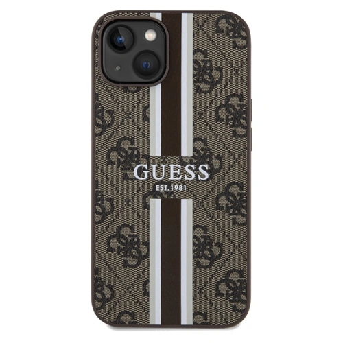 Etui Guess GUHMP15SP4RPSW Apple iPhone 15 / 14 / 13 hardcase 4G Printed Stripes MagSafe brązowy/brown