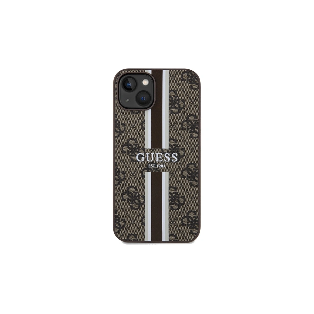 Hurtownia GSM - Etui Guess GUHMP15SP4RPSW Apple iPhone 15 / 14 / 13 hardcase 4G Printed Stripes MagSafe maro/brown - GUE3105 - {ean13} - Hurt