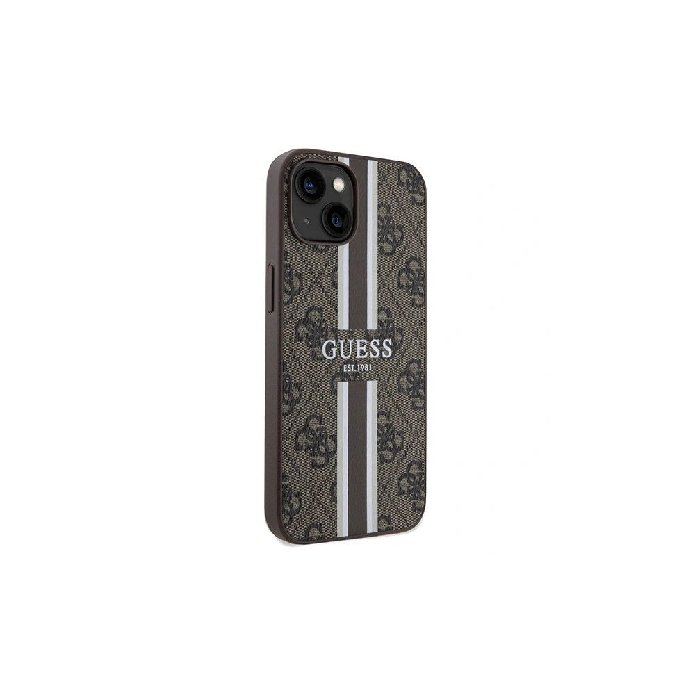 Hurtownia GSM - Etui Guess GUHMP15SP4RPSW Apple iPhone 15 / 14 / 13 hardcase 4G Printed Stripes MagSafe maro/brown - GUE3105 - {ean13} - Hurt