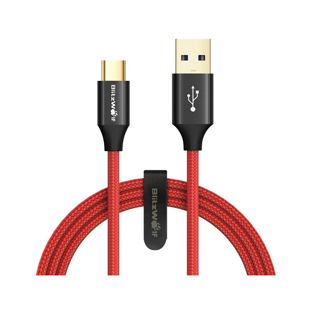 Hurtownia GSM - Kabel USB Typu C BlitzWolf Ampcore BW-TC10 1,8m, czerwony - BLZ076RED - {ean13} - Hurt
