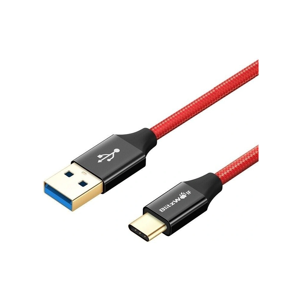 Hurtownia GSM - Kabel USB Typu C BlitzWolf Ampcore BW-TC10 1,8m, czerwony - BLZ076RED - {ean13} - Hurt