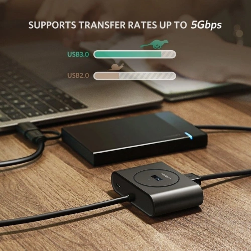 HUB USB 3.0 + USB-C 3.1 UGREEN 4-portowy, OTG