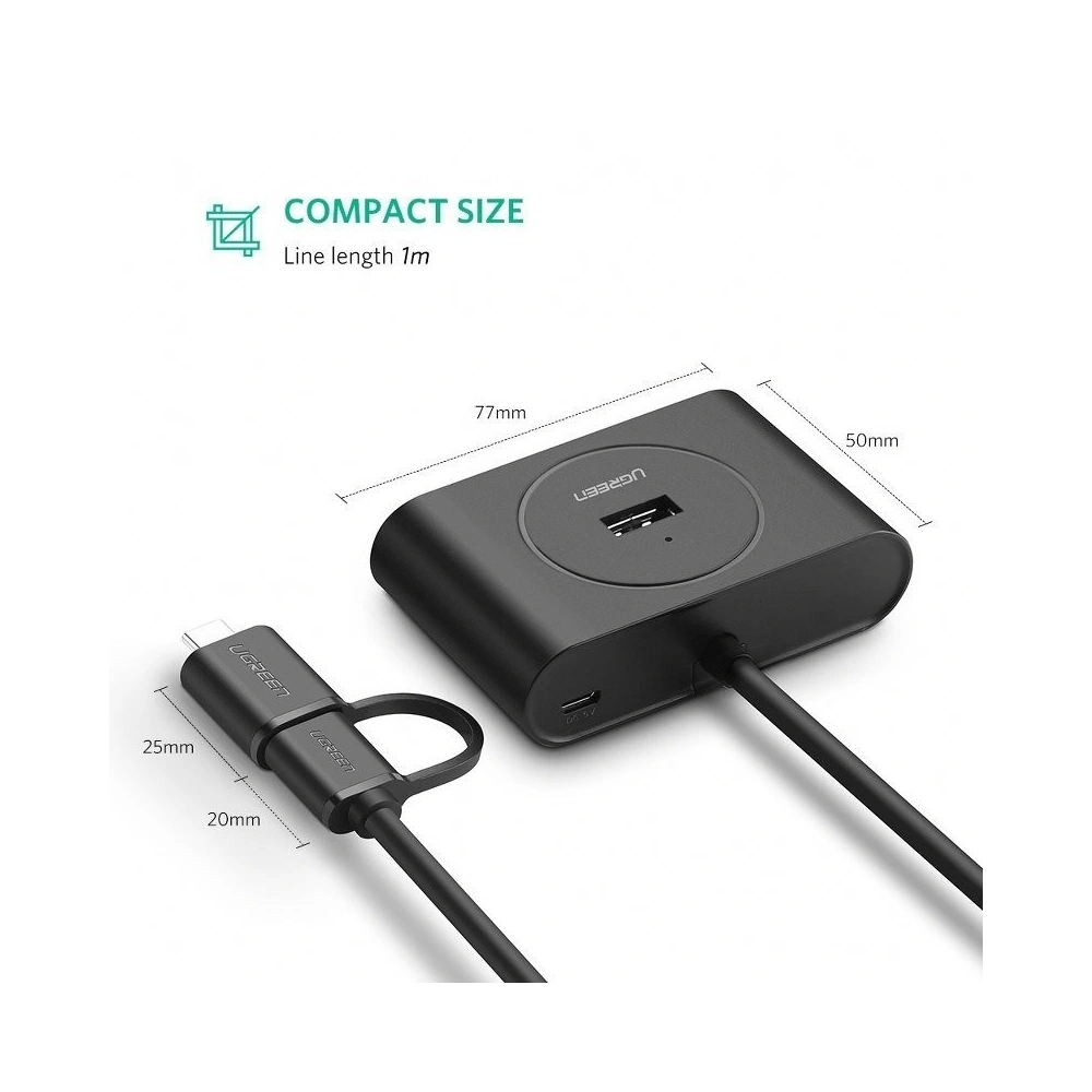 Wholesale HUB USB 3.0 + USB-C 3.1 UGREEN 4-port, OTG - UGR078 - {ean13} - Hurt
