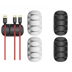 Hurtownia GSM - Mini organizator de cabluri BlitzWolf BW-PM2 (4-slot) alb / negru (4 bucăți) - BLZ082 - {ean13} - Hurt