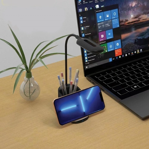 Lampka LED z ładowarką indukcyjną AWEI W20 15W Fast Charging czarny/black