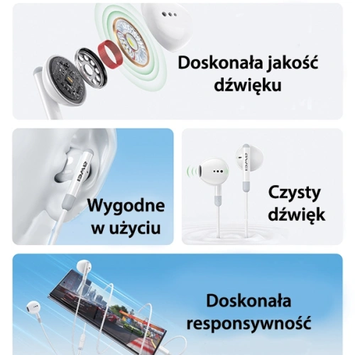 Słuchawki przewodowe douszne AWEI PC-6T USB-C, 1.2m czarny/black