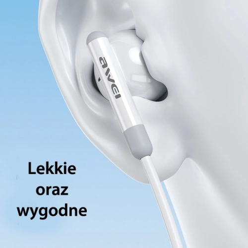 Słuchawki przewodowe douszne AWEI PC-6T USB-C, 1.2m czarny/black