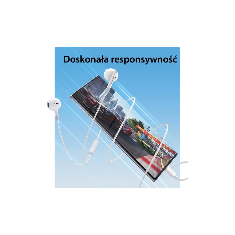 Hurtownia GSM - Sluchátka s drátem do uší AWEI PC-6T USB-C, 1.2m černá/black - AWEI172 - {ean13} - Hurt